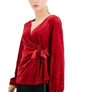 Alfani Petite Velvet Wrap Top